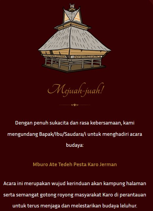 Flyer: Mburo Ate Tedeh - Pesta Karo Jerman